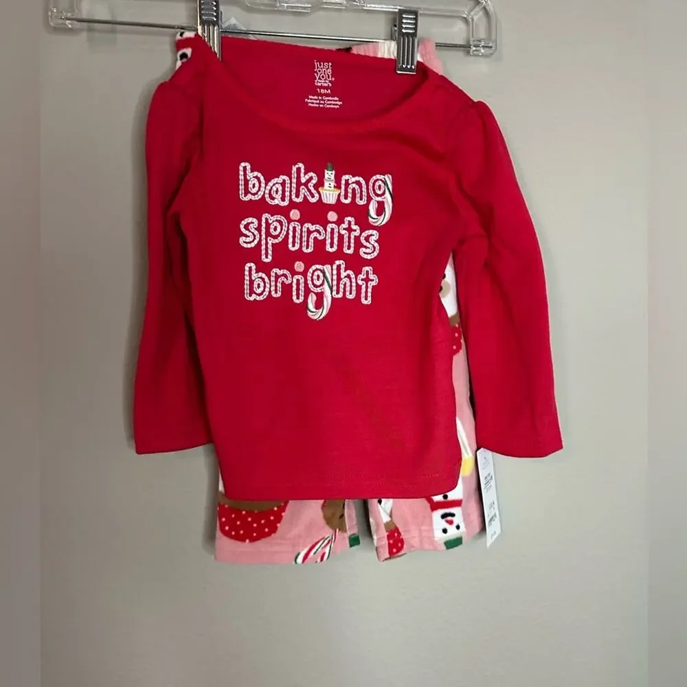 Carter’s Christmas Pajamas - Just One You 2-piece Jammies Size 18 months NWT